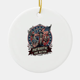 Patriotischer Frankenstein Freiheit Schrecklicher Keramik Ornament