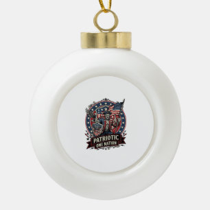 Patriotischer Frankenstein-Freiheits-Schreckensmon Keramik Kugel-Ornament