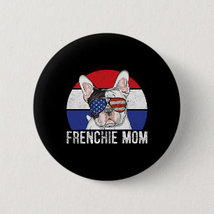 Patriotischer Französischer Bulldogge Frenchie Ame Button