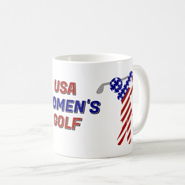 Patriotischer Frauen-Golf USA Kaffeetasse (VorderseiteRechts)
