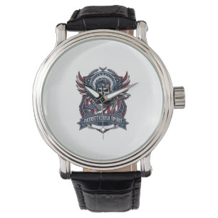 Patriotischer Freiheit Gitarrist Totenkopf Musik R Armbanduhr