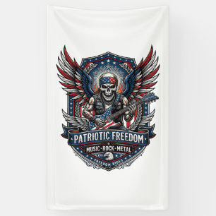 Patriotischer Freiheit-Gitarrist-Totenkopf-Musik-R Banner