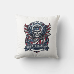 Patriotischer Freiheit-Gitarrist-Totenkopf-Musik-R Kissen