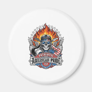 Patriotischer Freiheit Gitarrist Totenkopf Musik R Magnet
