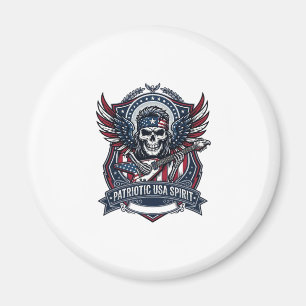 Patriotischer Freiheit Gitarrist Totenkopf Musik R Magnet
