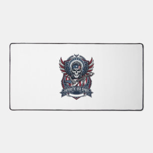 Patriotischer Freiheit Gitarrist Totenkopf Musik R Schreibtischunterlage