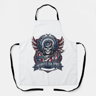 Patriotischer Freiheit-Gitarrist-Totenkopf-Musik-R Schürze