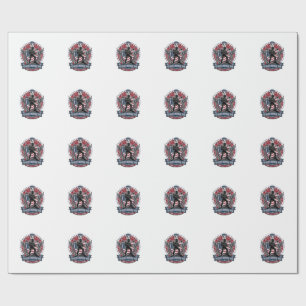 Patriotischer Freiheitsbediener Silhouette Militär Geschenkpapier
