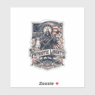 Patriotischer Freiheitsmäher Dunkler Patriot Skele Aufkleber