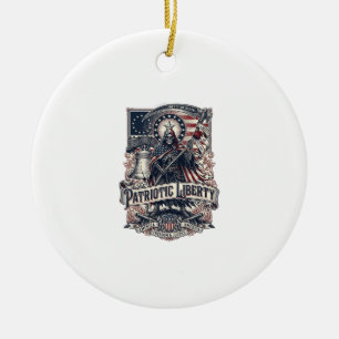 Patriotischer Freiheitsmäher Dunkler Patriot Skele Keramik Ornament