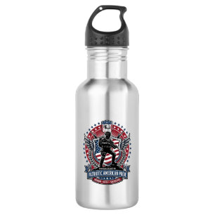 Patriotischer Freiheitsoperator Silhouette Militär Edelstahlflasche