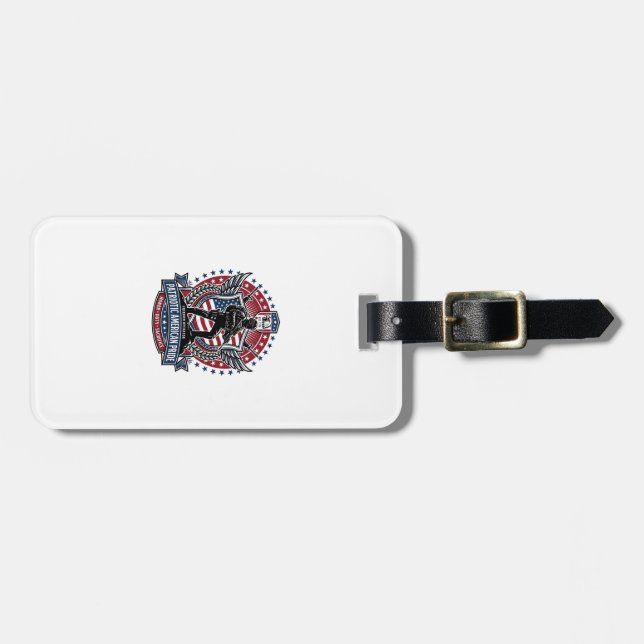 Patriotischer Freiheitsoperator Silhouette Militär Gepäckanhänger (Vorderseite horizontal)