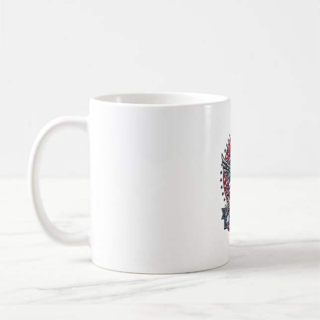 Patriotischer Freiheitsoperator Silhouette Militär Kaffeetasse (Links)