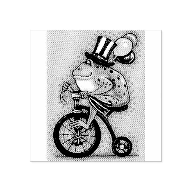 PATRIOTISCHER FROG AUF DEM FAHRRAD, 4. JULI RUBBER GUMMISTEMPEL (Prägung)