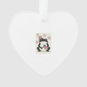 Patriotischer Frosch Vintage-Stich Vektor Kunst_1 Ornament