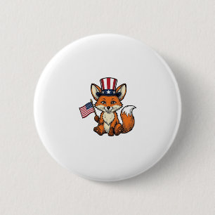 Patriotischer Fuchs Vintage Gravur Shirt Design_1 Button