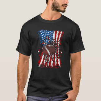 Patriotischer Fußball 4. Juli American Flag Boys T-Shirt