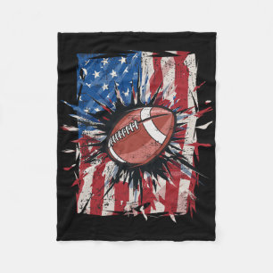 Patriotischer Fußball 4. Juli Männer USA Amerikani Fleecedecke
