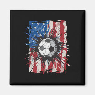 Patriotischer Fußball 4. Juli Männer USA Amerikani Magnet