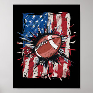 Patriotischer Fußball 4. Juli Männer USA Amerikani Poster