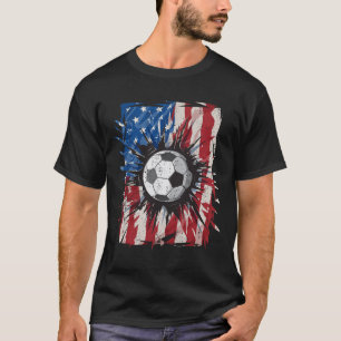 Patriotischer Fußball 4. Juli Männer USA Amerikani T-Shirt