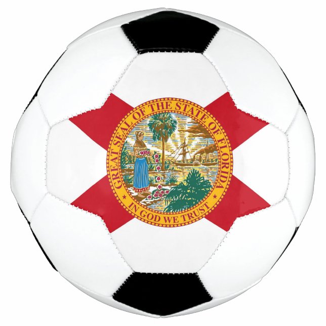 Patriotischer Fußball-Ball mit Flagge Floridas USA Fußball (Vorderseite)