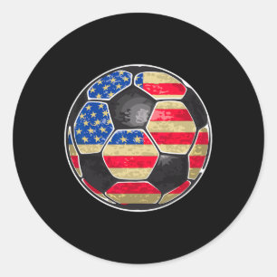 Patriotischer Fußball Ll USA-Flagge Runder Aufkleber