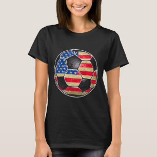 Patriotischer Fußball Ll Usa-Flagge T-Shirt