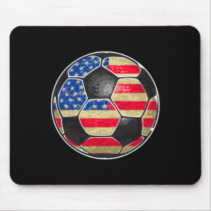 Patriotischer Fußball USA-Flagge  Mousepad