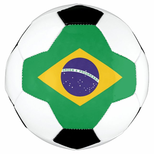 Patriotischer Fußballball mit brasilianischer Flag Fußball (Vorderseite)