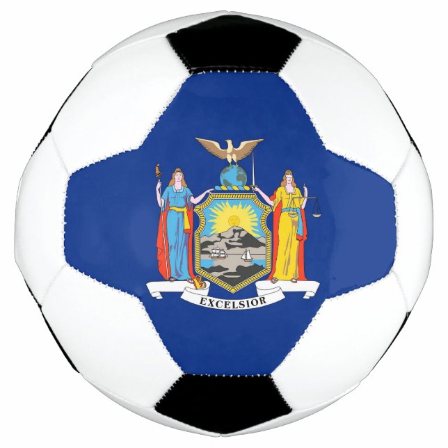 Patriotischer Fußballball mit der Flagge New Yorks Fußball (Vorderseite)