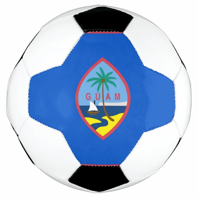 Patriotischer Fußballball mit Flagge von Guam, USA Fußball (Vorderseite)