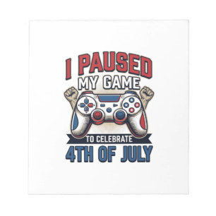 Patriotischer Gamer 4. Juli Vintage Vector Shirt_1 Notizblock