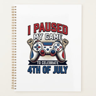Patriotischer Gamer 4. Juli Vintage Vector Shirt_1 Planer