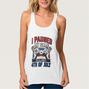Patriotischer Gamer 4. Juli Vintage Vector Shirt_1 Tank Top