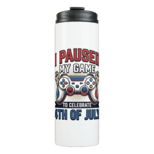 Patriotischer Gamer 4. Juli Vintage Vector Shirt_1 Thermosbecher