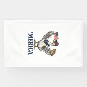 Patriotischer Gans 'Merica Hot Dog Vintage-Shirt D Banner