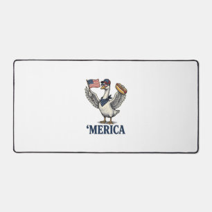 Patriotischer Gans 'Merica Hot Dog Vintage-Shirt D Schreibtischunterlage