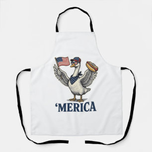 Patriotischer Gans 'Merica Hot Dog Vintage-Shirt D Schürze