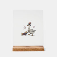 Patriotischer Gans und Dachshund Vintage-Shirt-Des