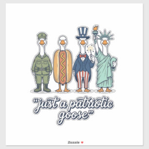 Patriotischer Gänseaufstellung Vintage Vector Shir Aufkleber