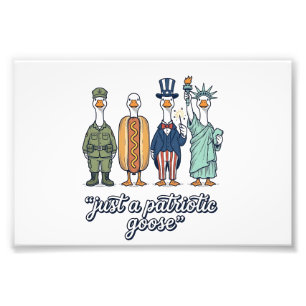 Patriotischer Gänseaufstellung Vintage Vector Shir Fotodruck