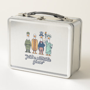 Patriotischer Gänseaufstellung Vintage Vector Shir Metall Brotdose