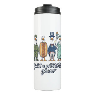 Patriotischer Gänseaufstellung Vintage Vector Shir Thermosbecher