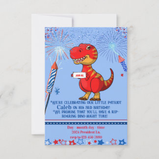 Patriotischer Geburtstag von Dinosaurier, Einladung