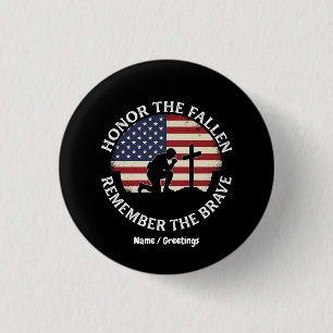 Patriotischer Gedenktag Ehre den Gefallenen knien Button