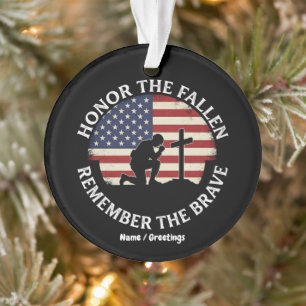 Patriotischer Gedenktag Ehre den Gefallenen knien Ornament