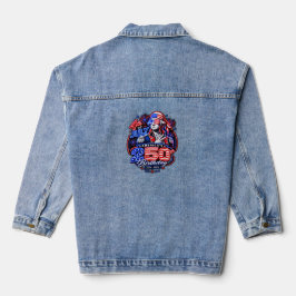 Patriotischer George-Washington-Feuerwerk-Patch-Ar Jeansjacke