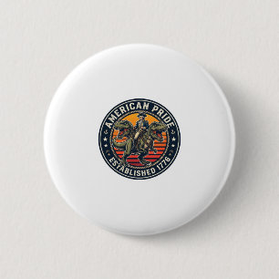 Patriotischer George Washington Reitet T-Rex Ameri Button