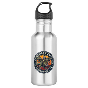 Patriotischer George Washington Reitet T-Rex Ameri Edelstahlflasche
